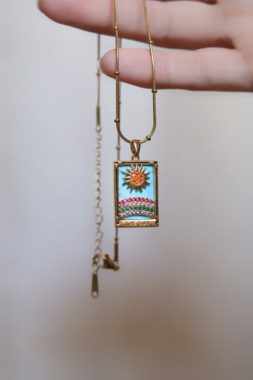 The Sun Güneş Tarot Kolye